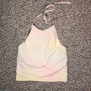 high neck reversable crop top